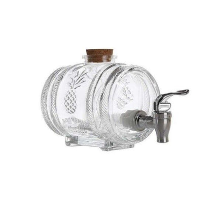 Wine Barrel Glass Beverage Wine Fruit Tea Jar Tap Cocktail Decanter Stopper Seal