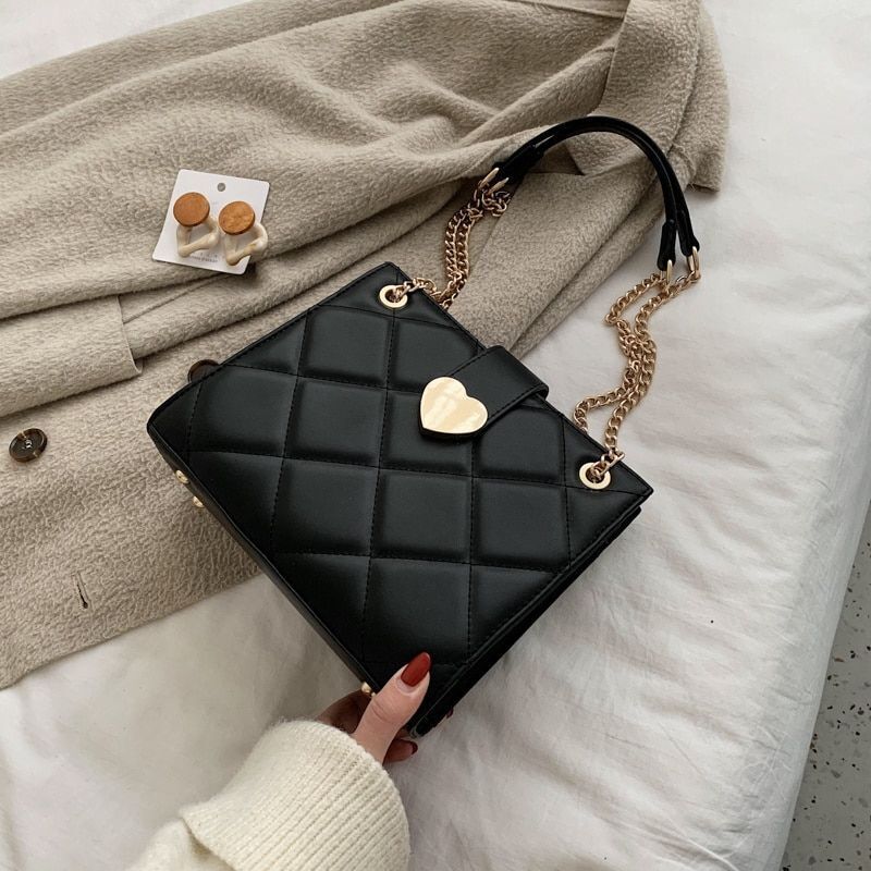 Crossbody Bags Synthetic Leather Shoulder Messenger Bag Chain Purse 19*9*22 CM