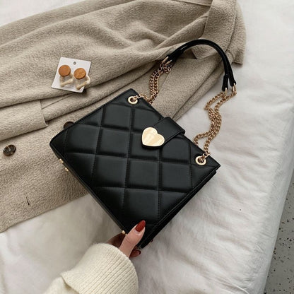 Crossbody Bags Synthetic Leather Shoulder Messenger Bag Chain Purse 19*9*22 CM