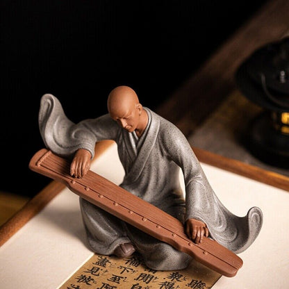handmade figurine statue purple clay tea pet Zen style artware study decoration