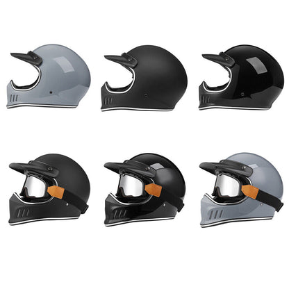 DOT Motorcycle Helmet Retro Helmets Vintage Motocross Dual Sport Off-Road ATV