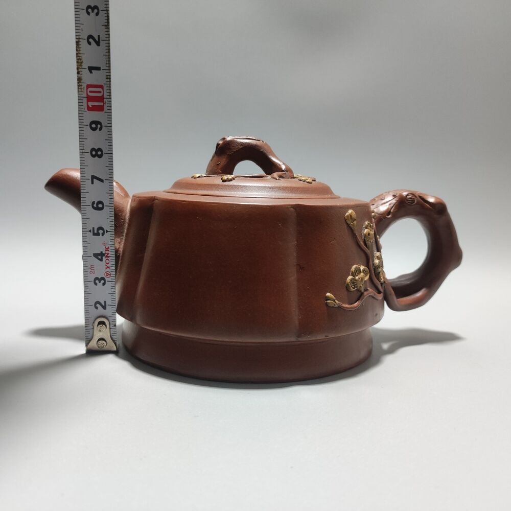 Vintage China Yixing Purple Clay Teapot Zisha Ceremony Fine Plum Blossom Teaware