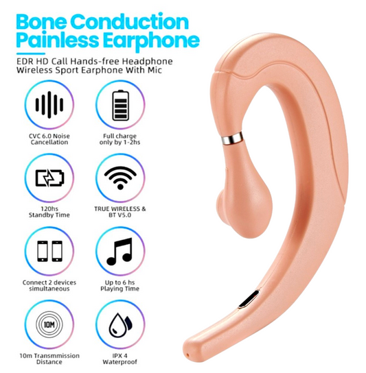 Wireless Bluetooth 5.0 Earpiece Headset Driving Trucker Earbuds Noise Cancelling