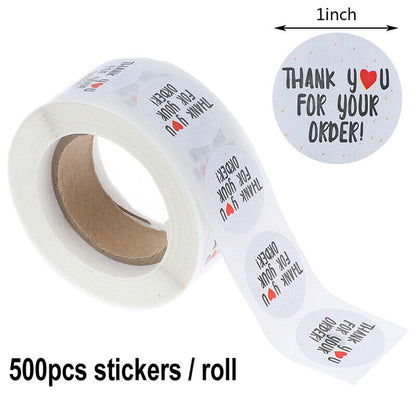 500pcs/roll round thank you for your order sealing stickers gifts bag labelR-ca