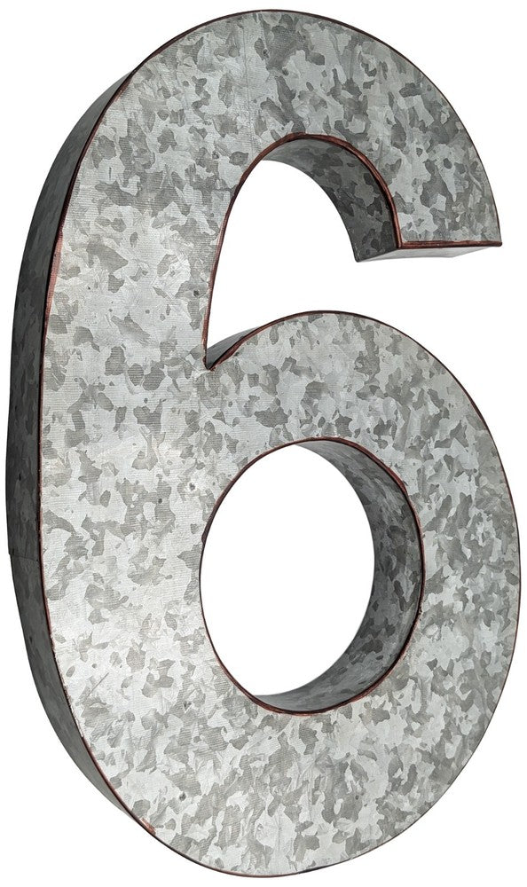 Huge 20" Metal Letter Hanging Wall Décor, Galvanized Metal with Rusted Edges