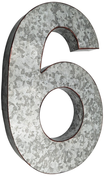 Huge 20" Metal Letter Hanging Wall Décor, Galvanized Metal with Rusted Edges