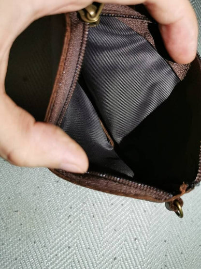 Genuine Leather Wallets For Men Credit Card Holder Coin Purse Zipper Pocket Bag