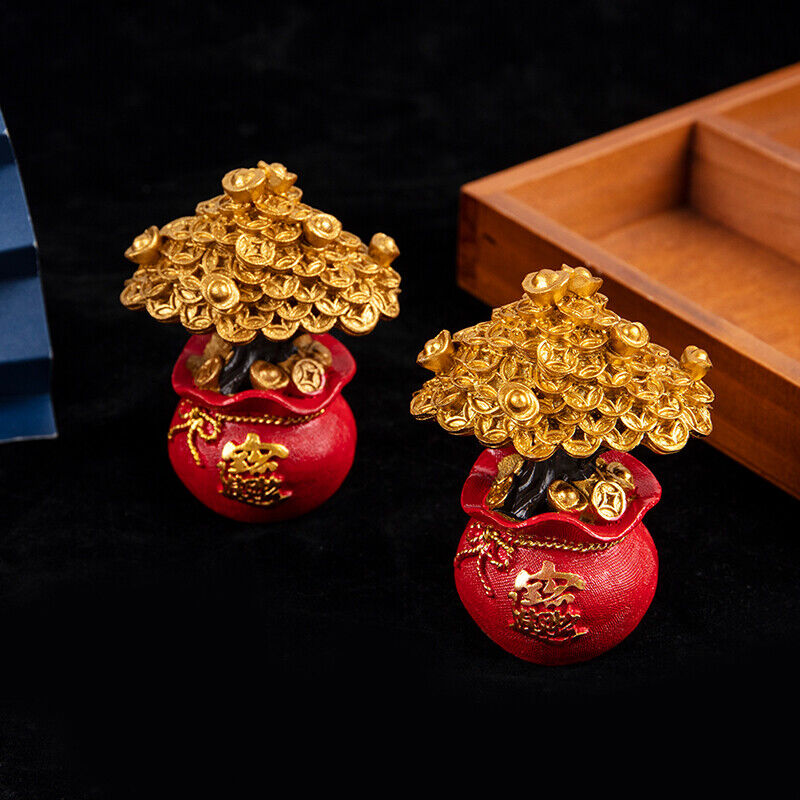 Feng Shui Decor Money Tree Wealth And Good Luck Blessing Bag Tabletop Decoration