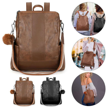 Women's PU Leather Backpack Travel Anti-theft Shoulder Bag Purse Satchel Handbag