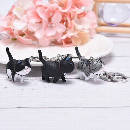 New Lovely Cat Kitten Keychain Keyring Handbag Pendant Ornament Kids Toy Gif-ca