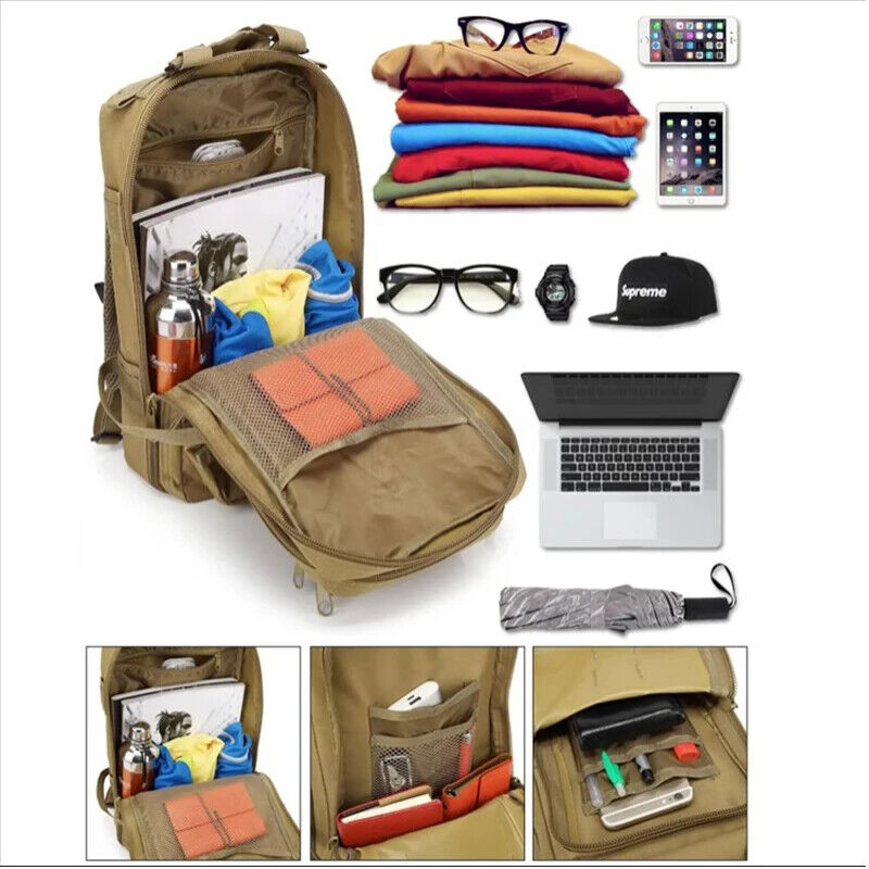 25L Tactical Pack Backpack Army Bag Outdoor Hiking Camping Hunting Rucksack