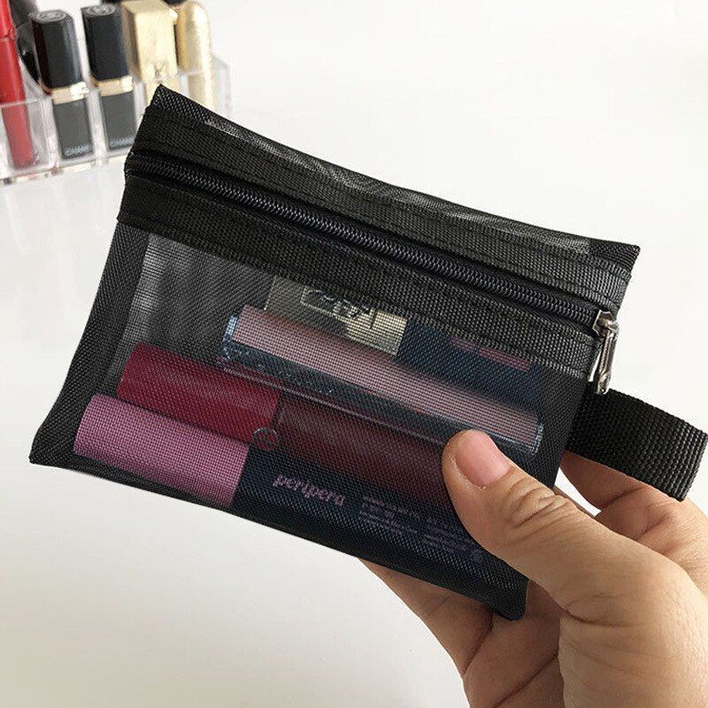 Mesh Cosmetic Bag Portable Lipstick Bag Makeup Bag Makeup Pouch Toiletry Purse