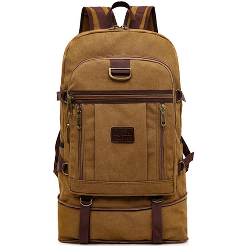 Large Canvas Bag 60 L Traveling Multi Functional Wear Resistant Durable Backpack