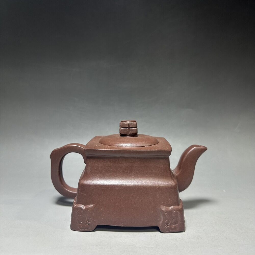 vintage chinese yixing purple clay teapot zisha ceremony carving Collectible art