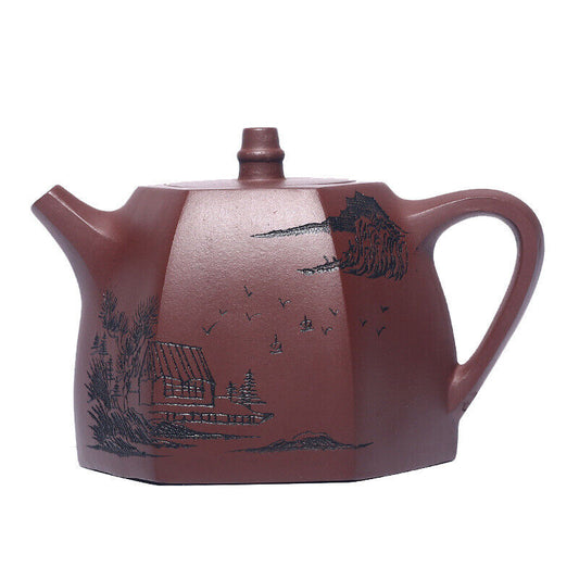 zisha teapot purple sand pot six-party Handuo original ore purple mud pure