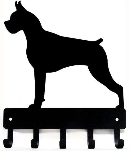 Boxer Dog - Key Hooks & Keychain Holder - 6 inch Wide/9 inch Wide Metal Wall Art
