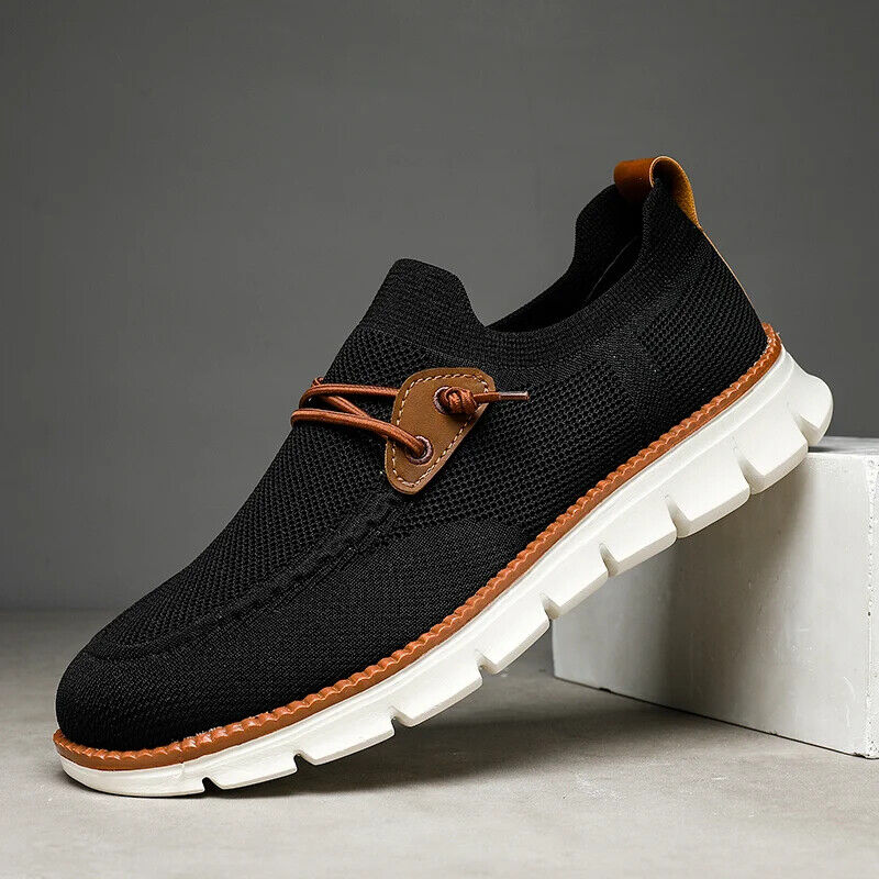 Men Casual Mesh Shoes Loafers Summer Breathable Light Weight Big Foot