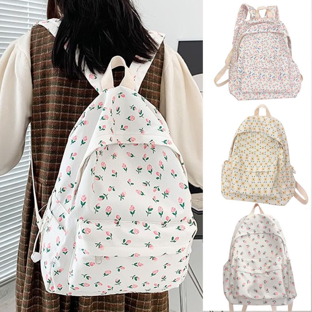 Travel Bag Sports Bag Female Bag Girls School Bag Backpack Cute Ins Floral