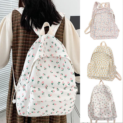 Travel Bag Sports Bag Female Bag Girls School Bag Backpack Cute Ins Floral