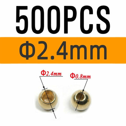 Brass Beads Head 100/500/1000 PCS Fly Tying Nymph Streamer Bugs Hook 2.4mm 2.8mm