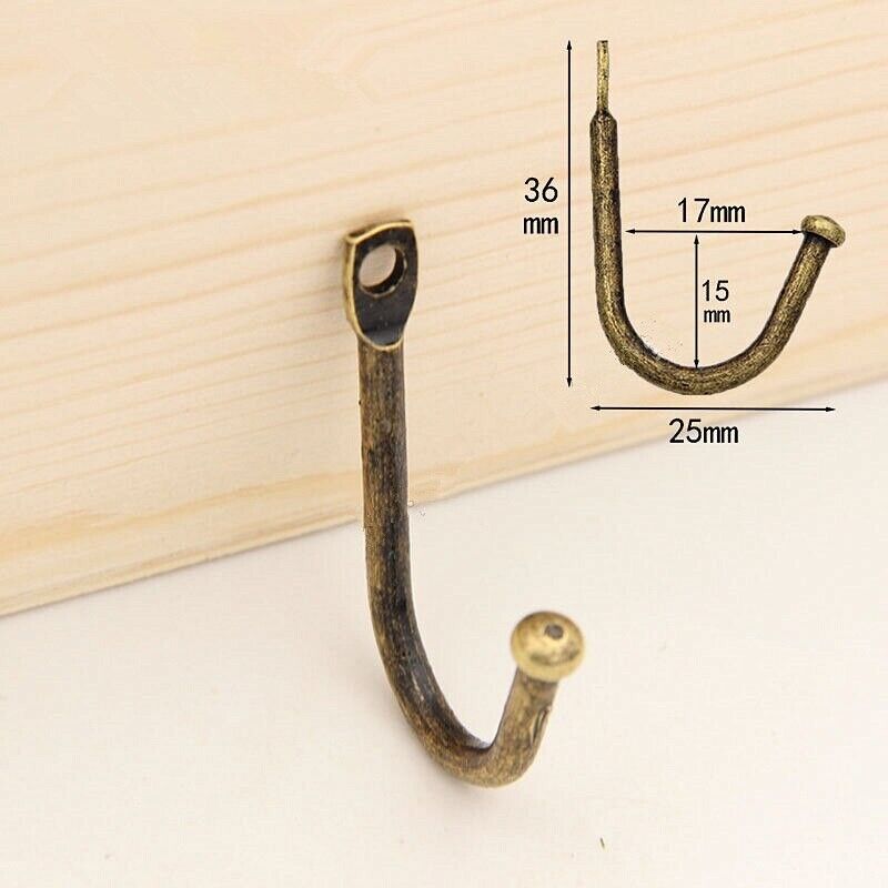 Iron Hooks 10Pcs Antique Single Bracket Wall Hanger Buckle Storage Towel Holders
