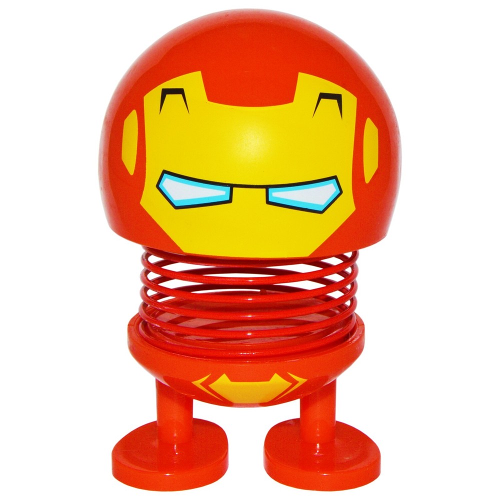 4-inch Smiley Face Bobblehead with Adhesive Feet for Mounting in Car, Cute Mini