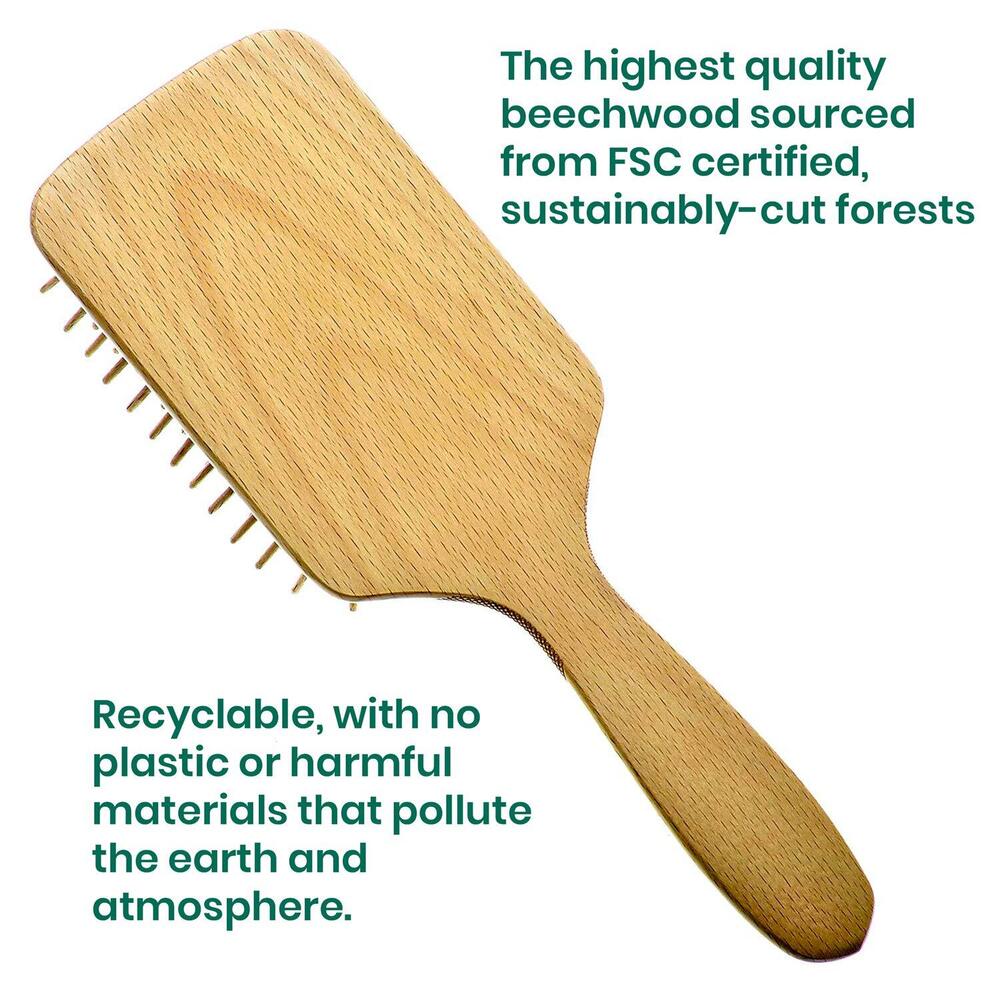 Eco Friendly Wooden Bristle Hairbrush Large Detangling Brush and Hair Growth