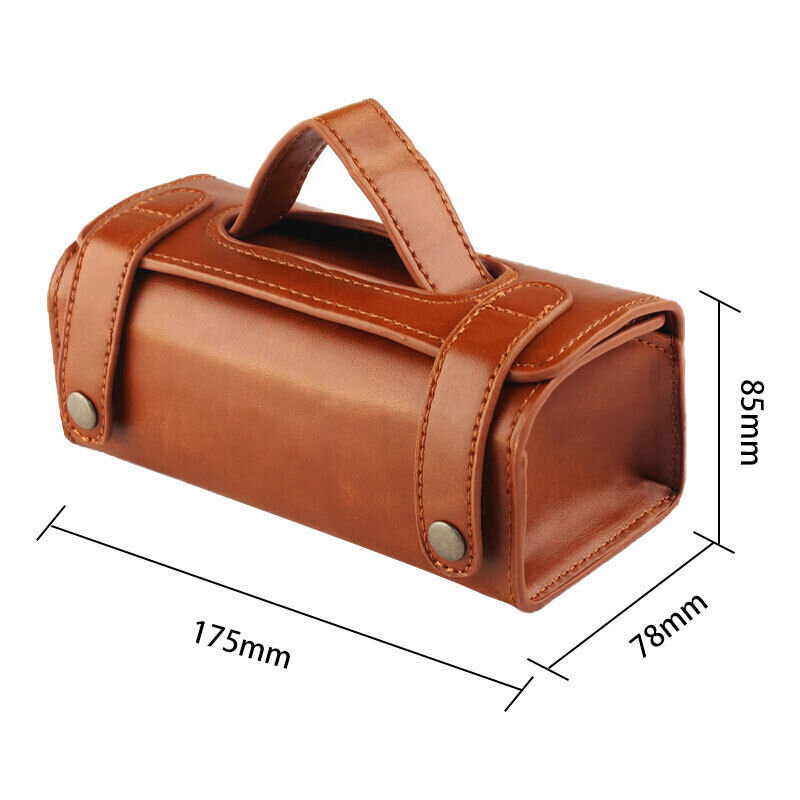 Mens Portable Shaving Toiletry Bag Small Size Leather Toiletry Bag Brown Black