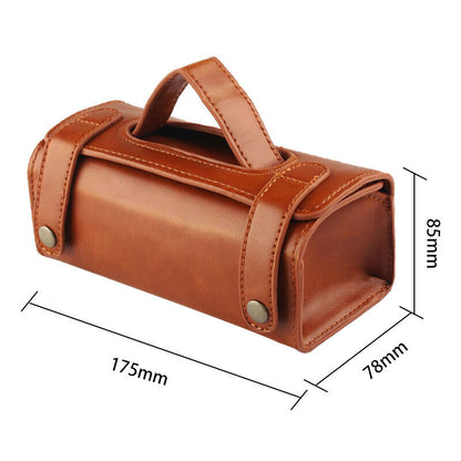 Mens Portable Shaving Toiletry Bag Small Size Leather Toiletry Bag Brown Black