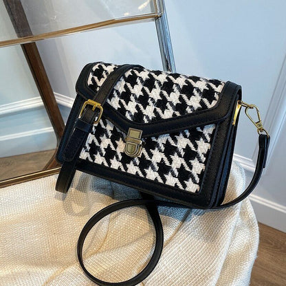 Houndstooth Crossbody Bag Shoulder Handbags Female Luxury Trending Bag Purses