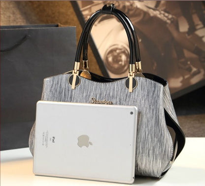 Simple Shoulder Bag Handbag Purses Patent Leather Messenger Clutch 33*13*22 CM