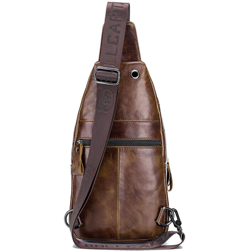 Sling Backpack ,Men's 100% Genuine Leather Outdoor CrossBody Bag Shoulder Bags