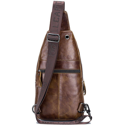 Sling Backpack ,Men's 100% Genuine Leather Outdoor CrossBody Bag Shoulder Bags