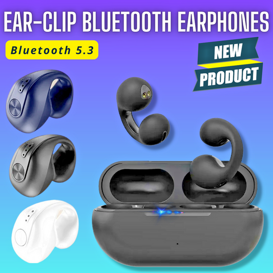 Bluetooth 5.3 Wireless Earbuds Ear Clip Bone Conduction Headphones Sport Headset