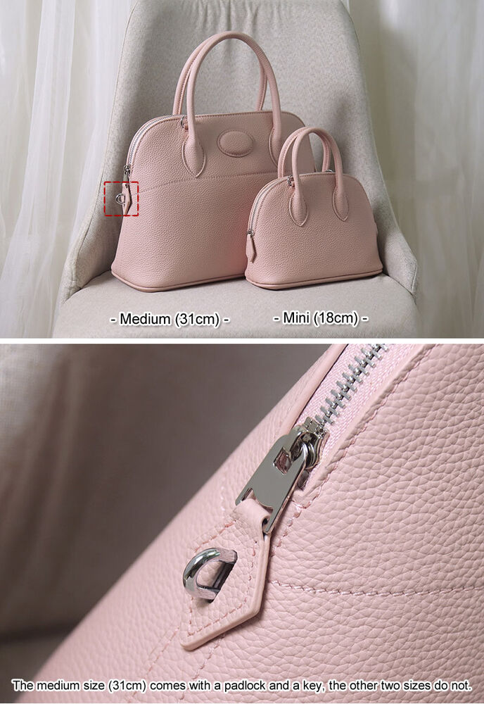 18/27/31 Real Leather Bowling Tote Purse Handbag Shoulder Bag Fashion Crossbody
