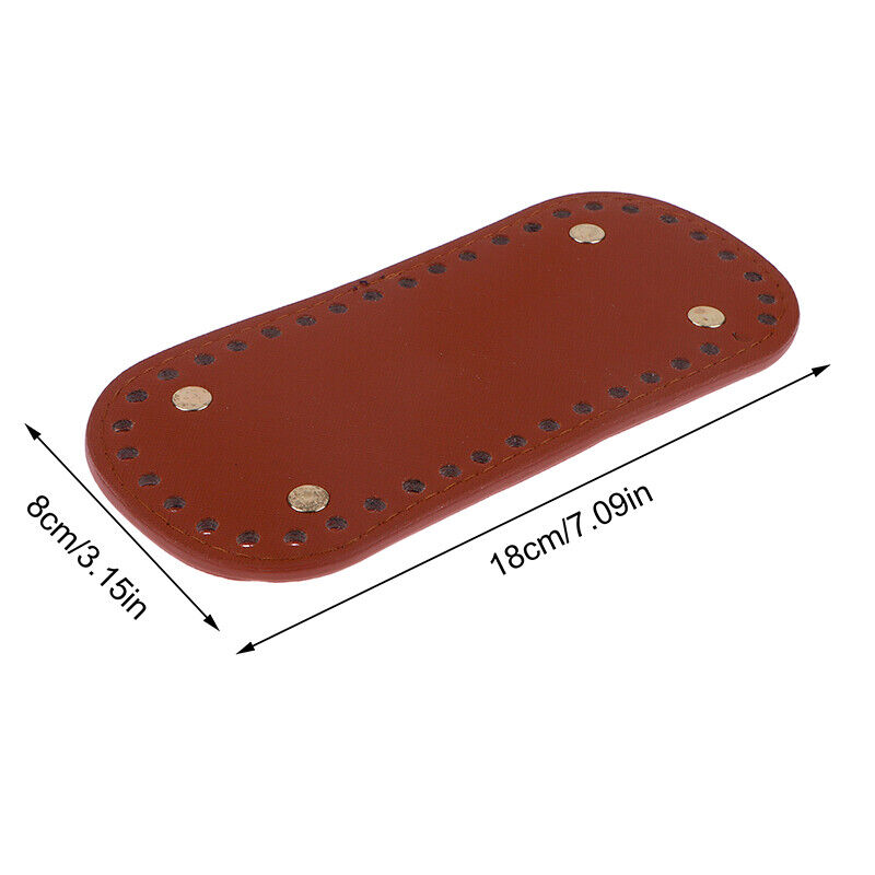 1Pc Oval Long Bottom For Knitted Bag PU Leather Bag Handmade Bottom With Holes