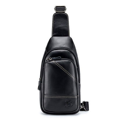 Men's Sling Backpack,100% Genuine Leather Chest bag Crossbody Bag Shoulder Bag