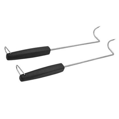 Meat Hook Stainless Steel BBQ Grilling Wood Handle Skewers Set Tools Accessories