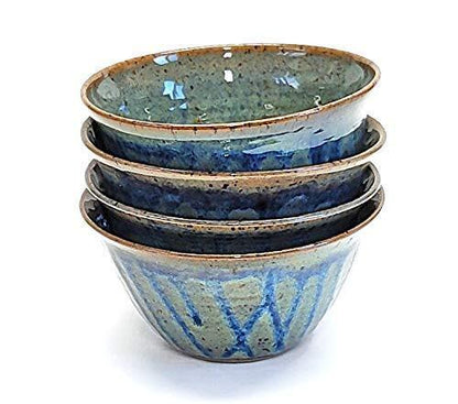 Handmade Ceramic Cereal Bowl with Floating Blue and Sapphire Glazes Home Decor