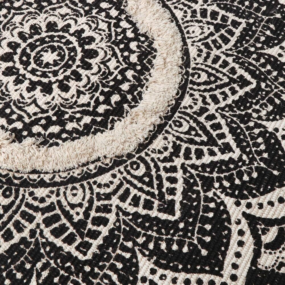 Hand Woven Small Boho Bathroom Rug Tufted Machine Washable Bohemian with Tassels