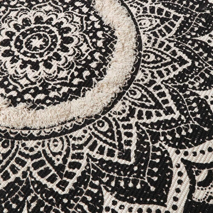 Hand Woven Small Boho Bathroom Rug Tufted Machine Washable Bohemian with Tassels