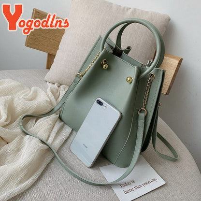 Fashion Handbags Large Capacity PU Leather Bucket Crossbody Bag Shoulder Bag