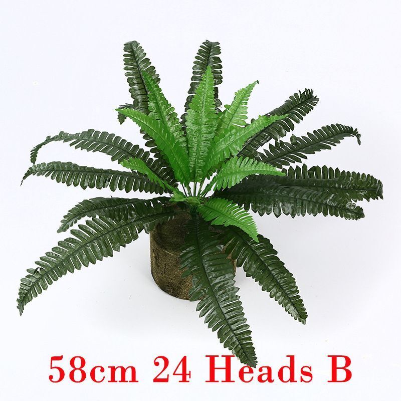 Artificial Plants 24 Heads Fake Fern Palm Tree Leaves Home Decor 46-58cm Plastic