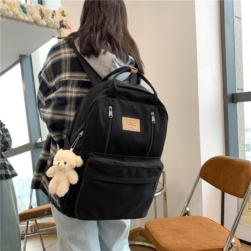 Zipper Women Backpack Laptop Backpack Student Shoulder Bag Schoolbag