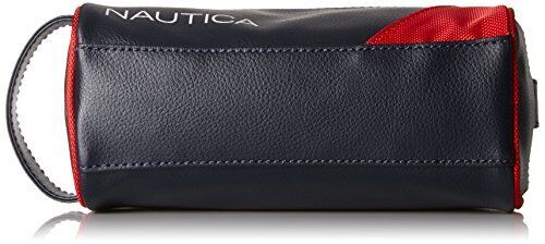 Nautica Men's Top Zip Travel Kit Toiletry Bag Organizer, red, One Size, Red
