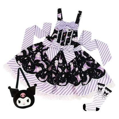 Cinnamoroll My Melody Kuromi JSK Lolita Princess Dress Girl Bow-knot Strap Dress