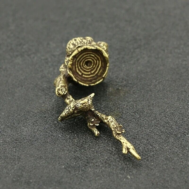 Mini Figurine Incense Burner Antique Copper Magpie Tree Branch Desktop Ornaments