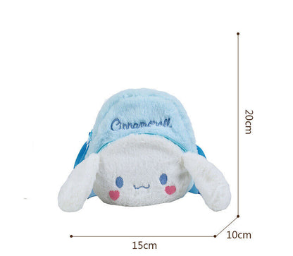 Sanrio Plush Diagonal Straddle Bag Kuromi Melody Makeup Bag