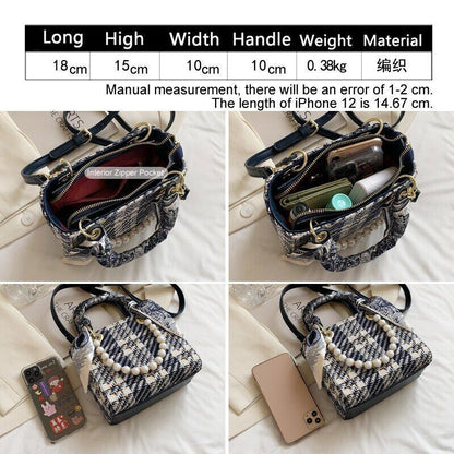 Bag Women Totes Ribbon Handbag Pearl Ladies Shoulder Bag Crossbody Bag Women