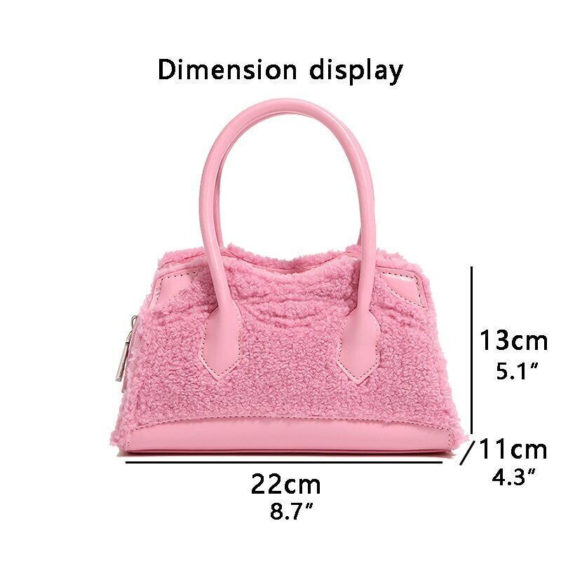 Handbags Women Shoulder Bags Ladies Wool PU Leather Shell Bags